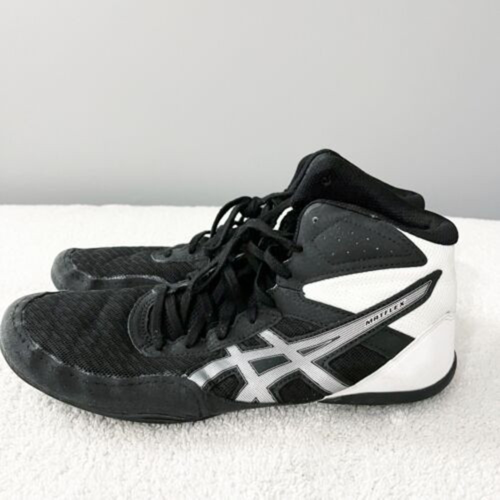 Asics Men's Wrestling Shoe Sz 8.5 MATFLEX 6 Black/Silver/White MMA Lift 1084A007